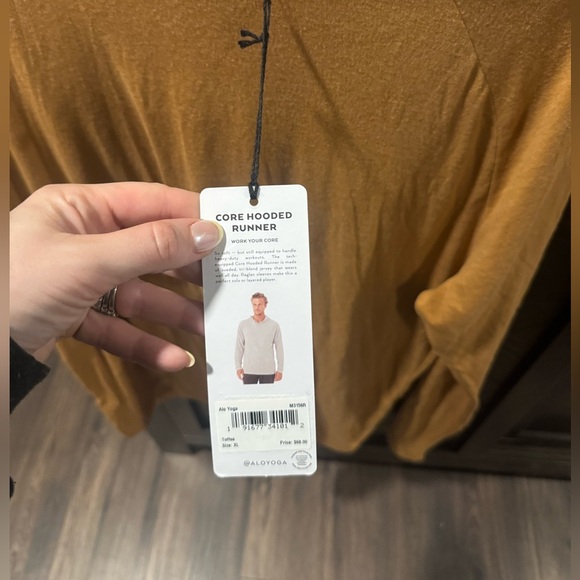 NWT Alo men’s core hooded runner sz XL toffee - Picture 1 of 3
